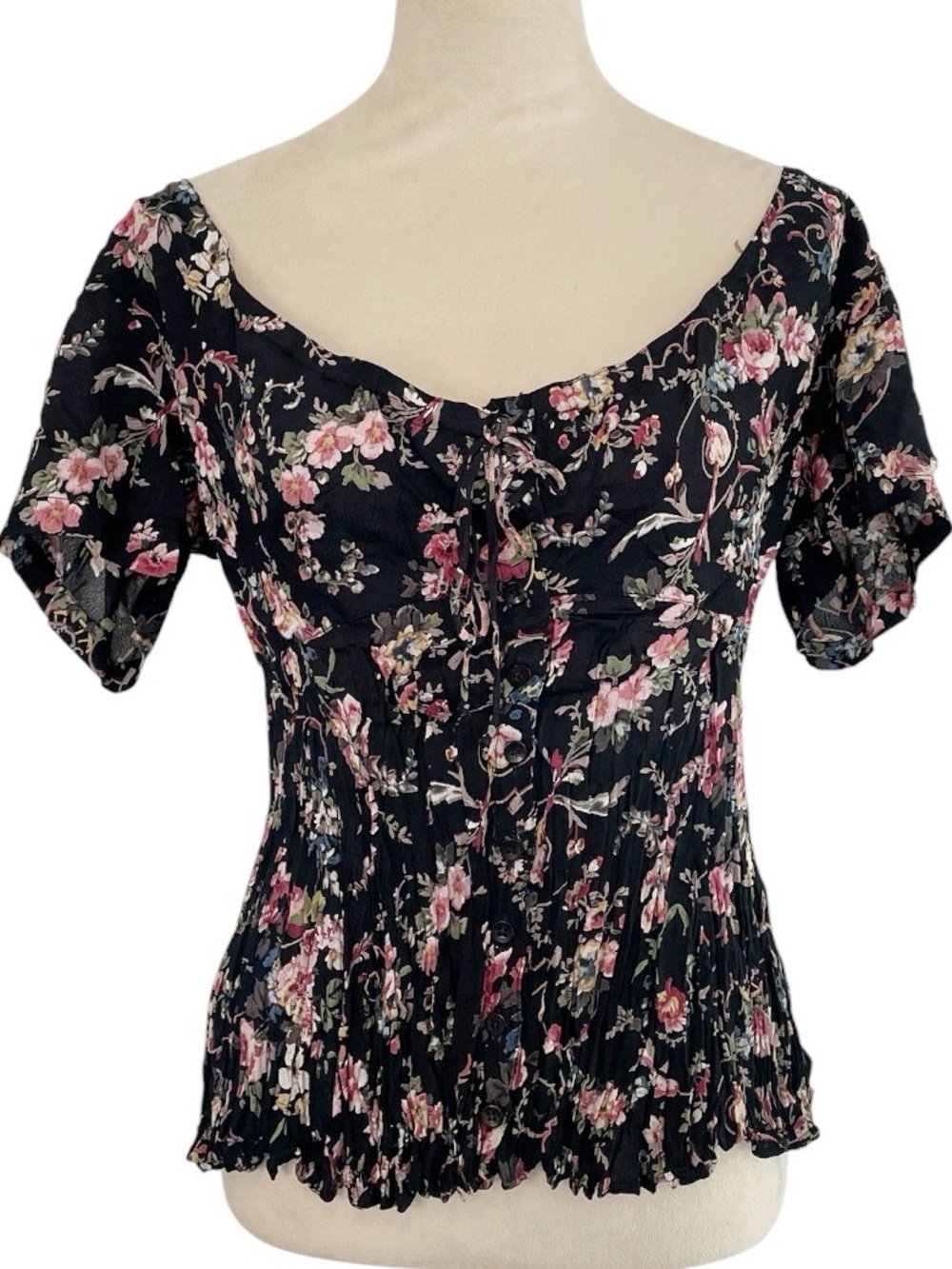 90s Neo Nostalgia Deadstock Rayon Floral Top NWT Medium Whimsigoth